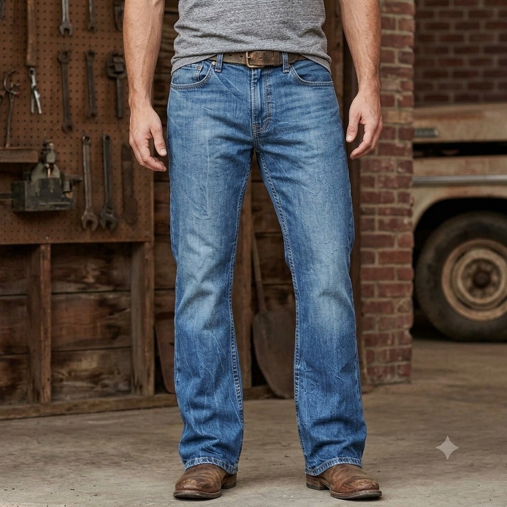 Levis 527 Bootcut Jeans Mens 32x30 Blue Medium Wash Denim 5-Pocket